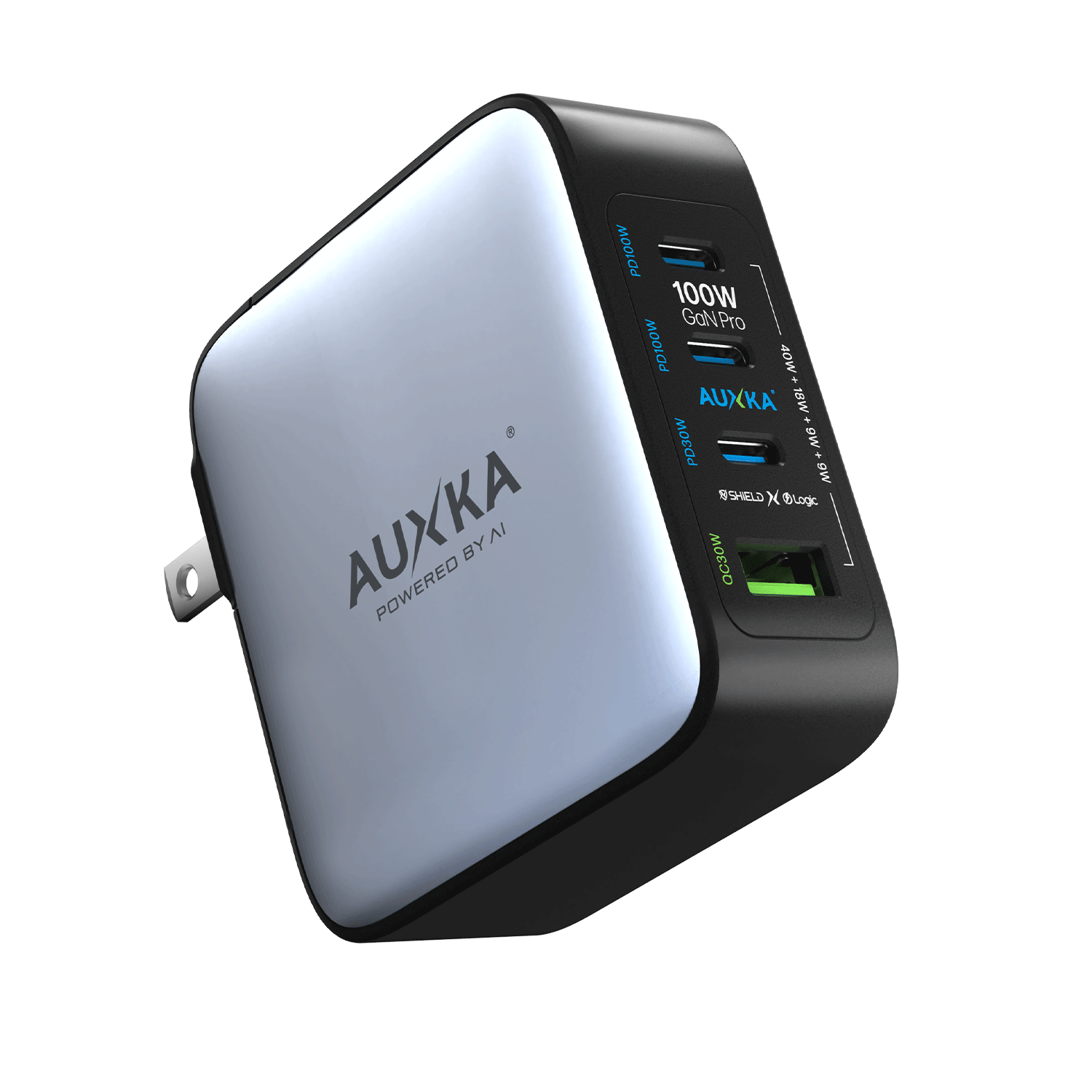NanoCube™ 100W GaN Pro Wall Charger (3 USB-C Ports + USB-A Port) AUXKA