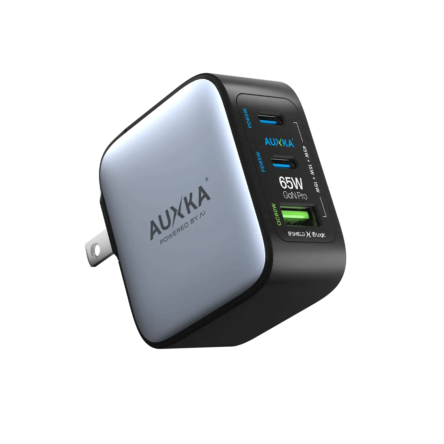 NANOCube™ 65W GaN Pro Wall Charger (2 USB-C Ports + USB-A Port) AUXKA