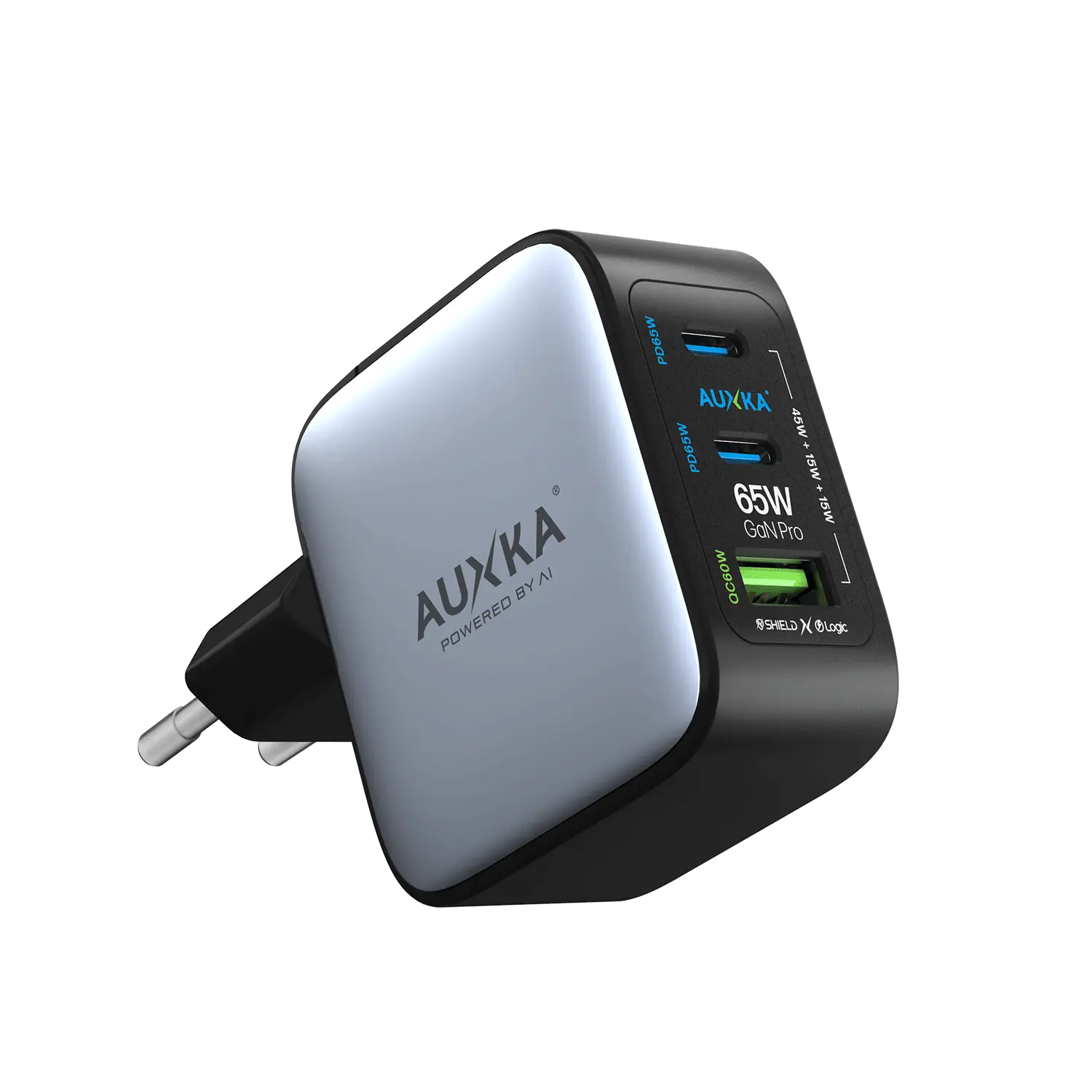 NANOCube™ 65W GaN Pro Wall Charger (2 USB-C Ports + USB-A Port) AUXKA