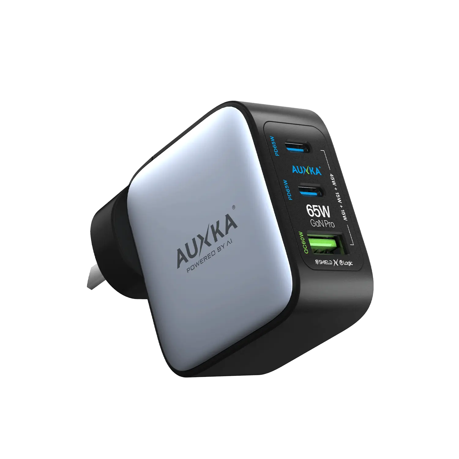 NANOCube™ 65W GaN Pro Wall Charger (2 USB-C Ports + USB-A Port) AUXKA