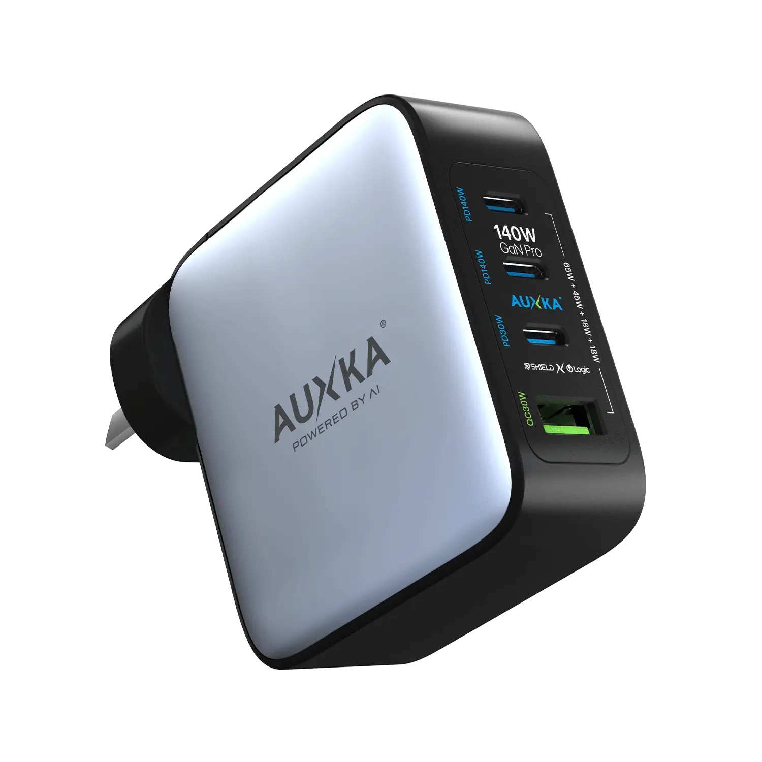 NanoCube™ 140W GaN Pro Wall Charger (3 USB-C Ports + USB-A Port) AUXKA