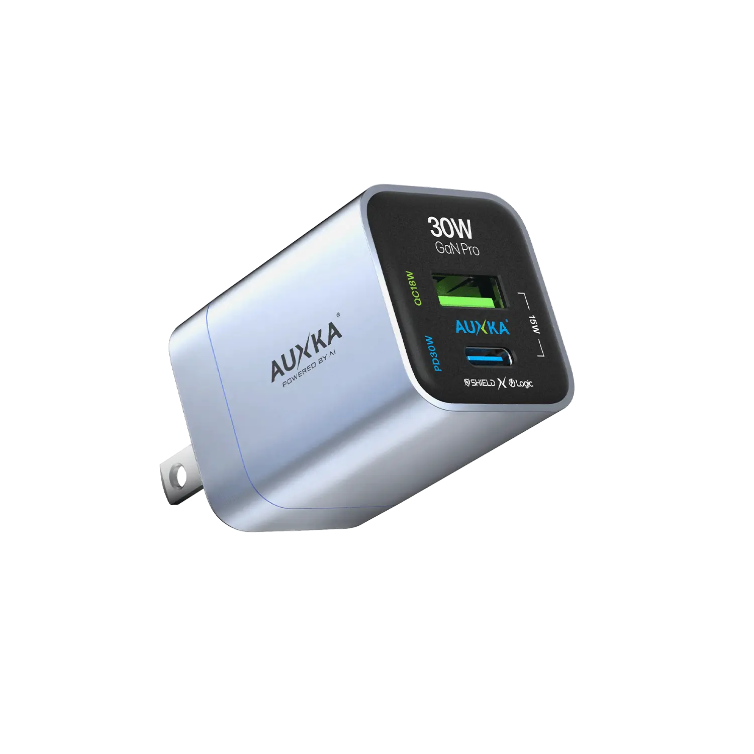 NanoCube™ 30W GaN Pro Wall Charger (1 USB-C Port + 1 USB-A Port) AUXKA
