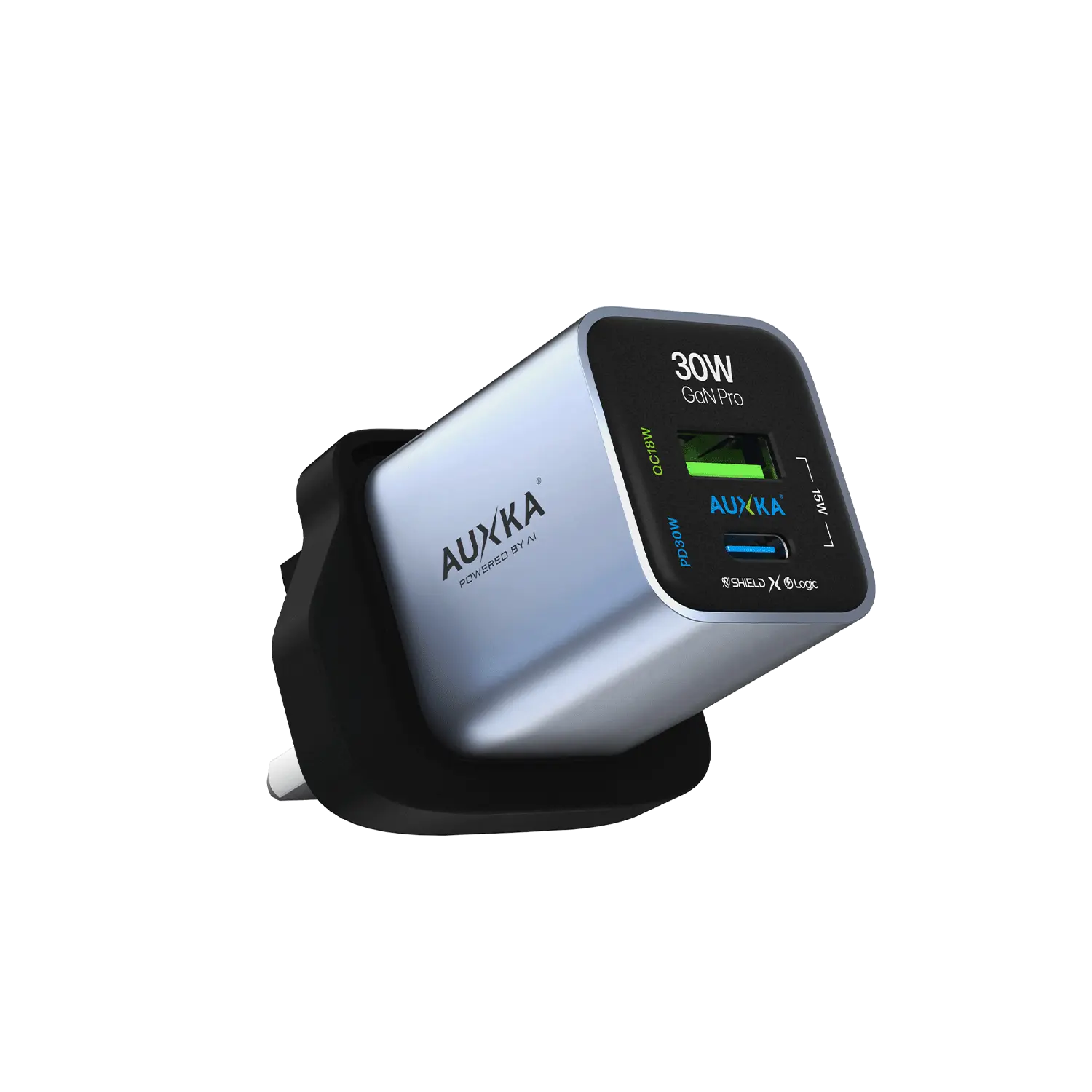 NanoCube™ 30W GaN Pro Wall Charger (1 USB-C Port + 1 USB-A Port) AUXKA